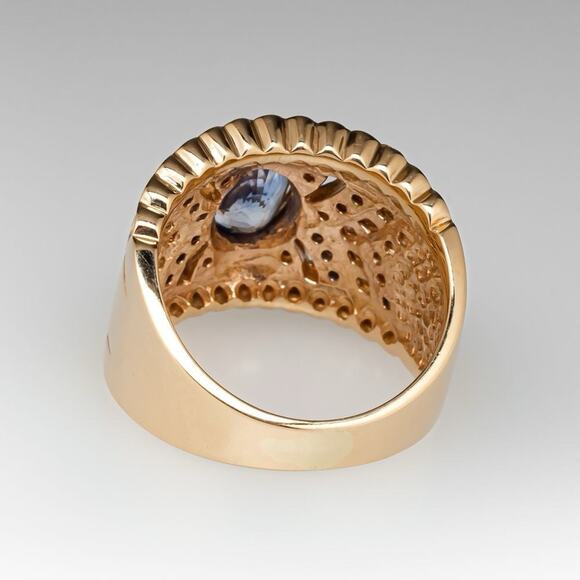 Vintage Natural sapphire diamond ring 14k - Picture 4 of 9